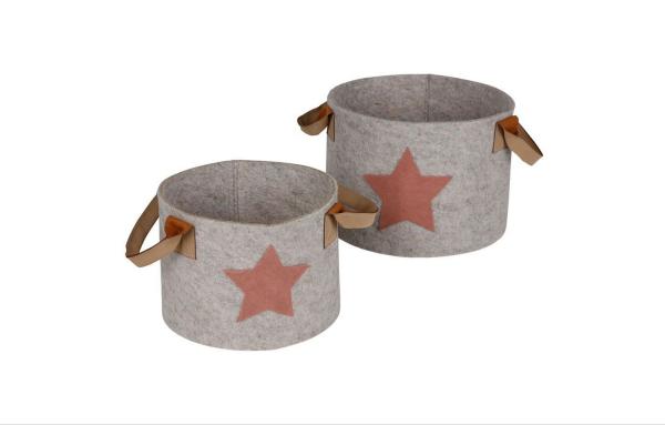 2er Set Filzkorb Stern - 2 Farben -